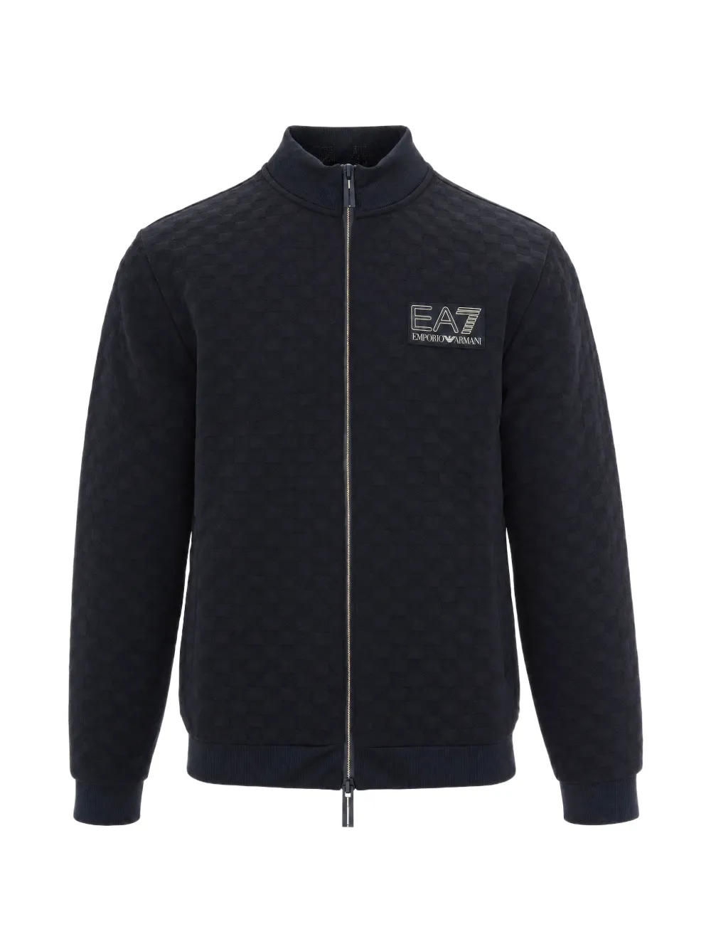 Ea7 Emporio Armani textured zip-up sweatshirt - Nero