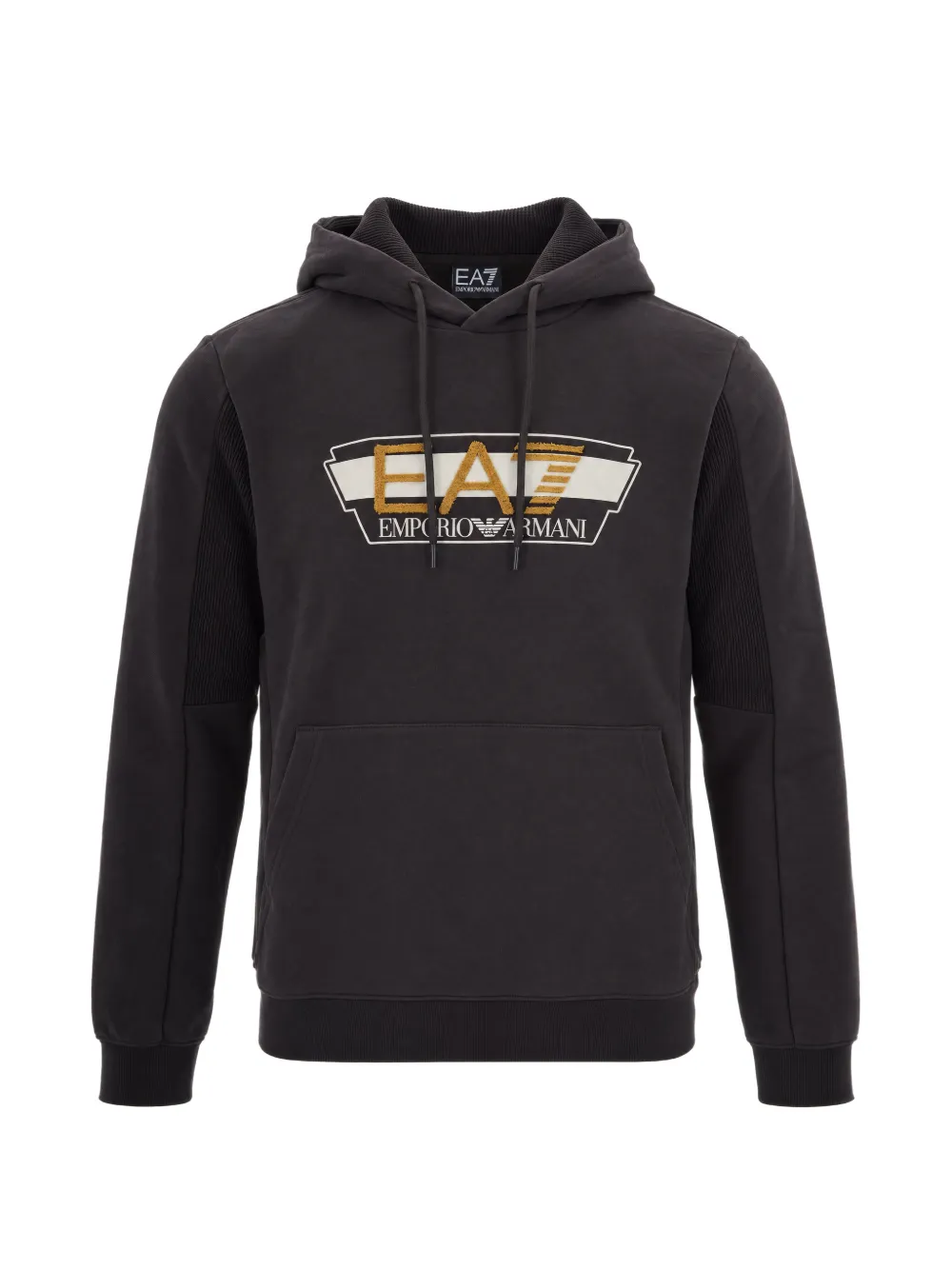 Ea7 Emporio Armani logo-embroidered hoodie - Grigio