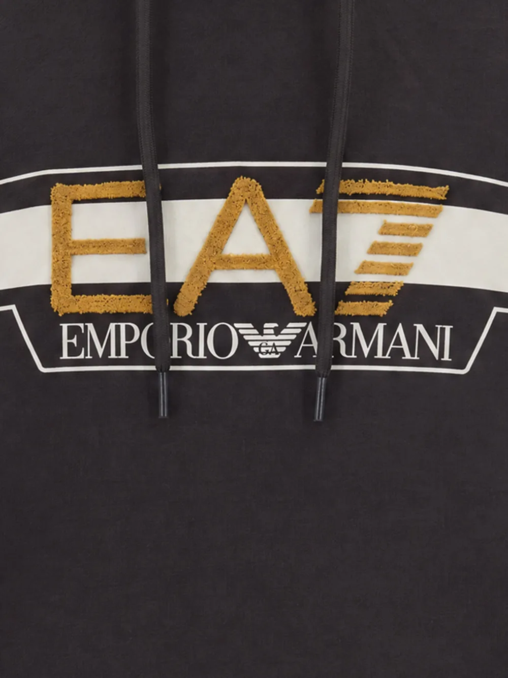 Ea7 Emporio Armani logo-embroidered hoodie Grijs