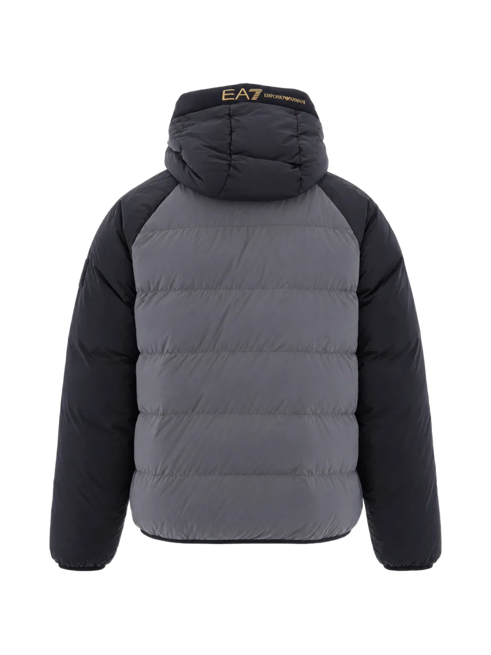 Ea7 Emporio Armani hooded quilted jacket Grijs