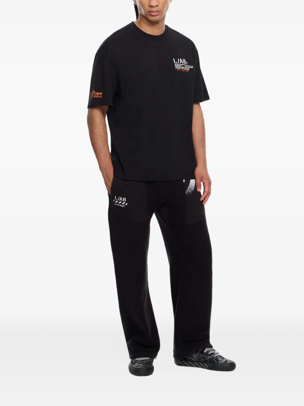 L ab c o Off-White Duct Tape graphic-print T-shirt Zwart