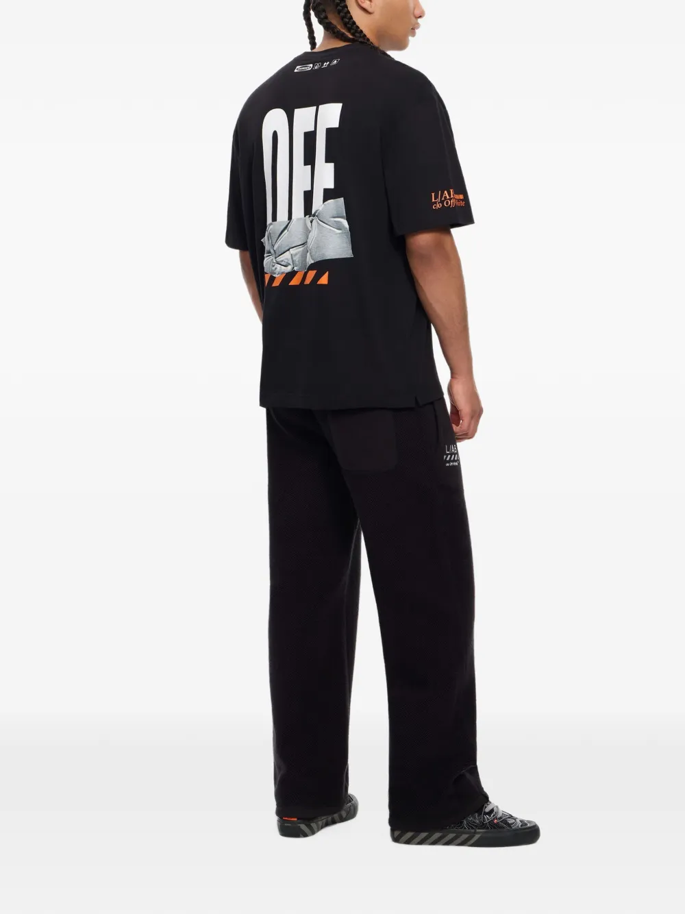 L ab c o Off-White Duct Tape graphic-print T-shirt Zwart