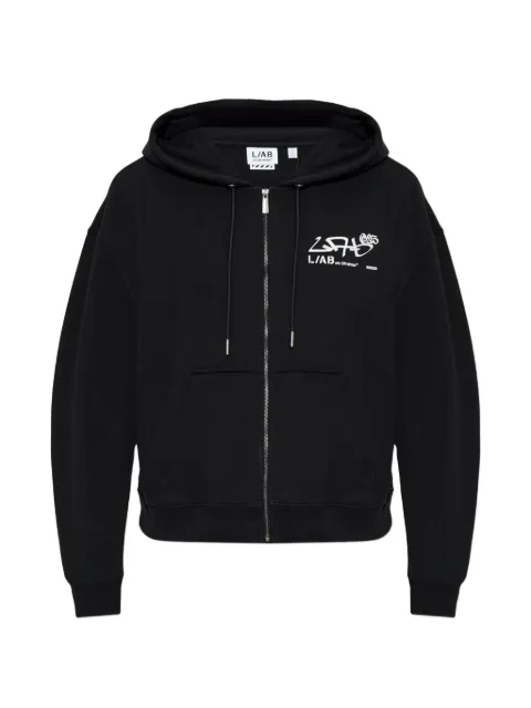L/ab c/o Off-White Diagonal graffiti-print hoodie