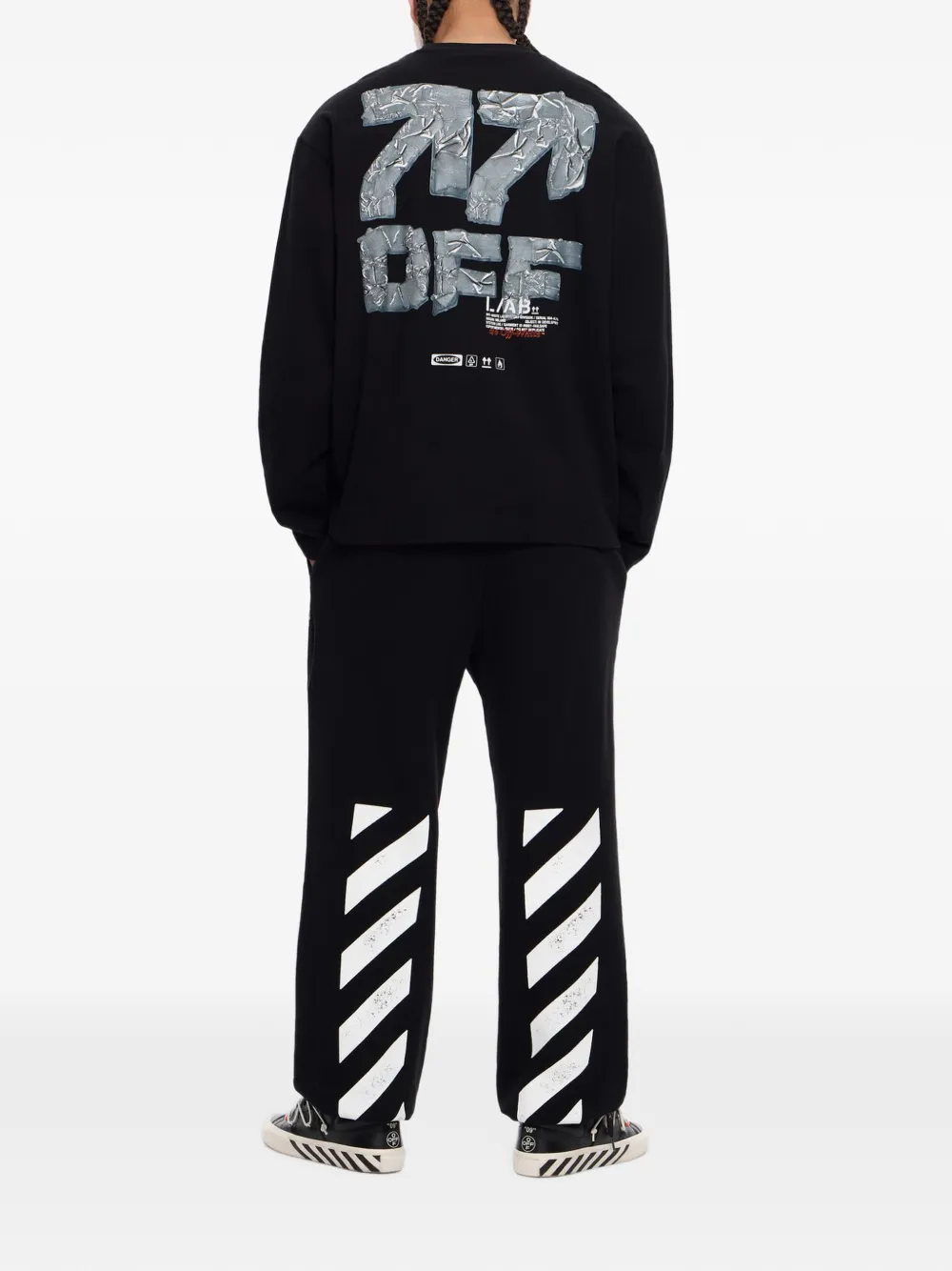 L ab c o Off-White Off Active Tape long-sleeve T-shirt Zwart