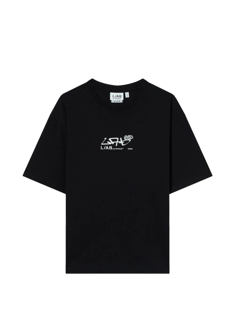 L ab c o Off-White Graffiti Diagonal T-shirt Zwart