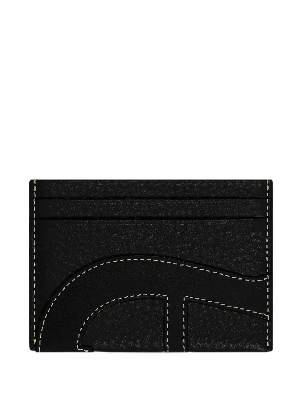 AIGNER contrast-stitch logo cardholder - Nero