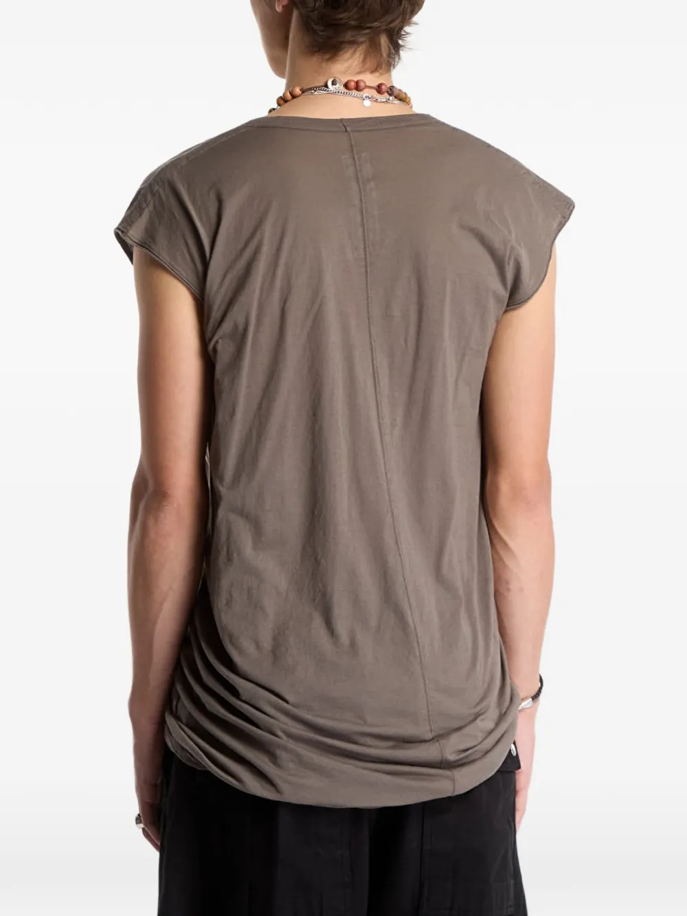 Rick Owens DRKSHDW Dylan V-neck T-shirt Beige