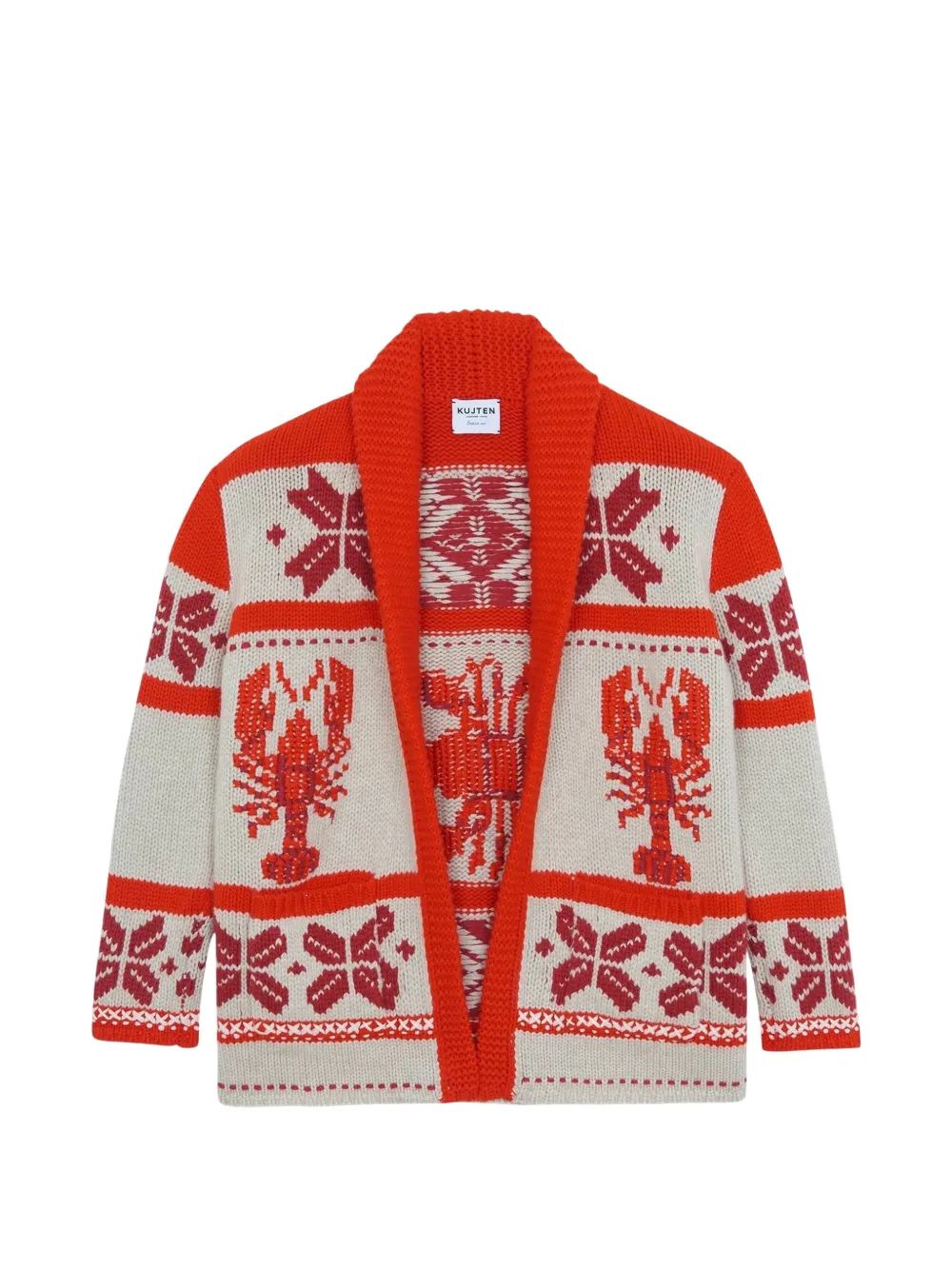 kujten Cody lobster-intarsia cardigan - Toni neutri