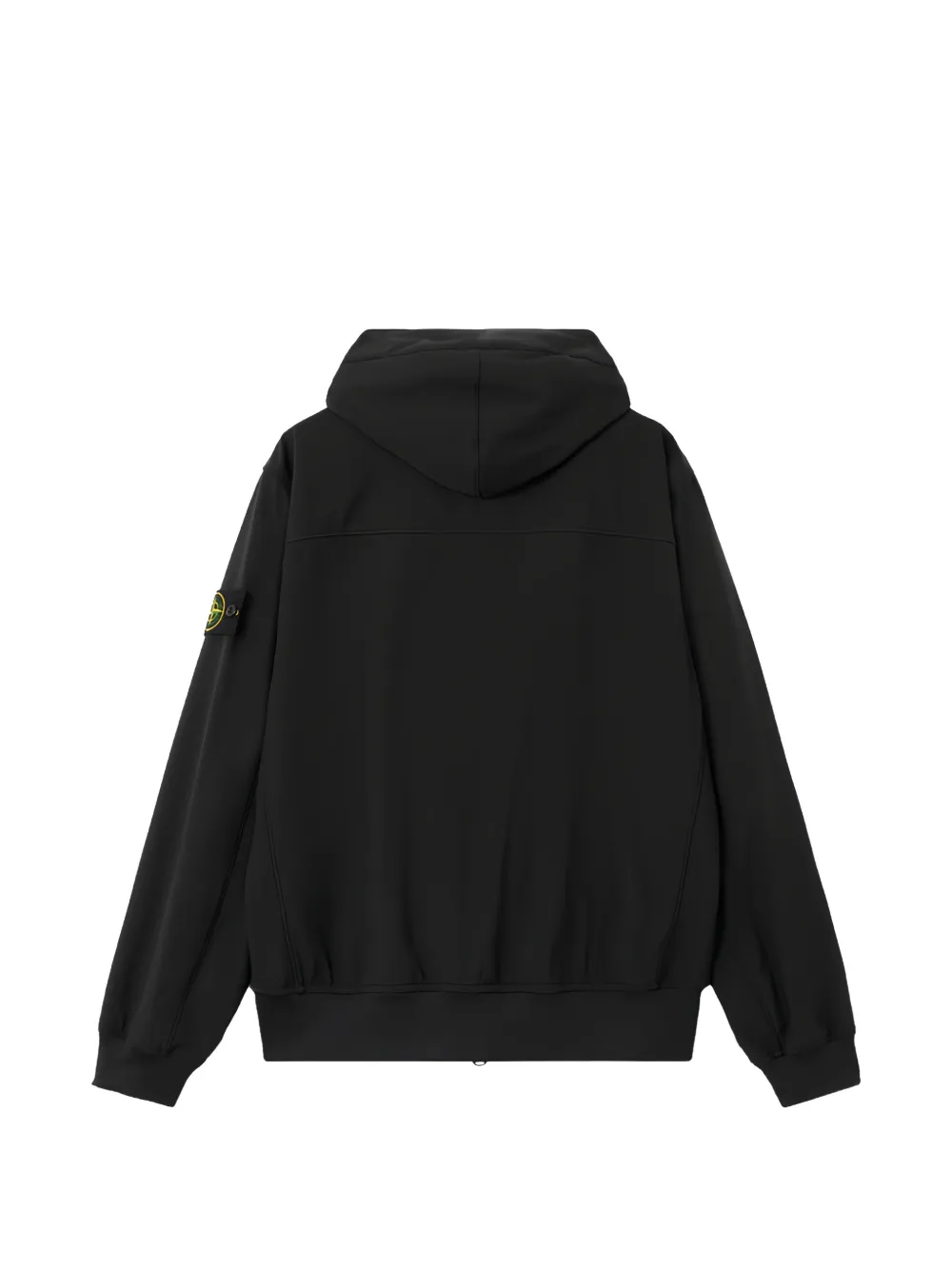 Stone Island 4100118 light soft shell-r e. Dye technology in recycled-polyester hooded jacket with water and wind-resistant membrane Zwart