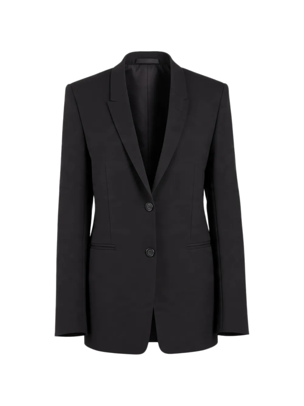 Rick Owens single-breasted virgin wool jacket Zwart