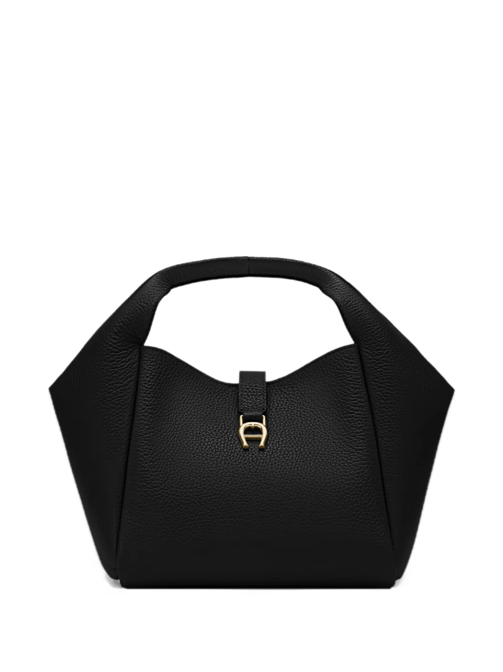 AIGNER S Zaira logo-plaque pebbled tote bag - Nero