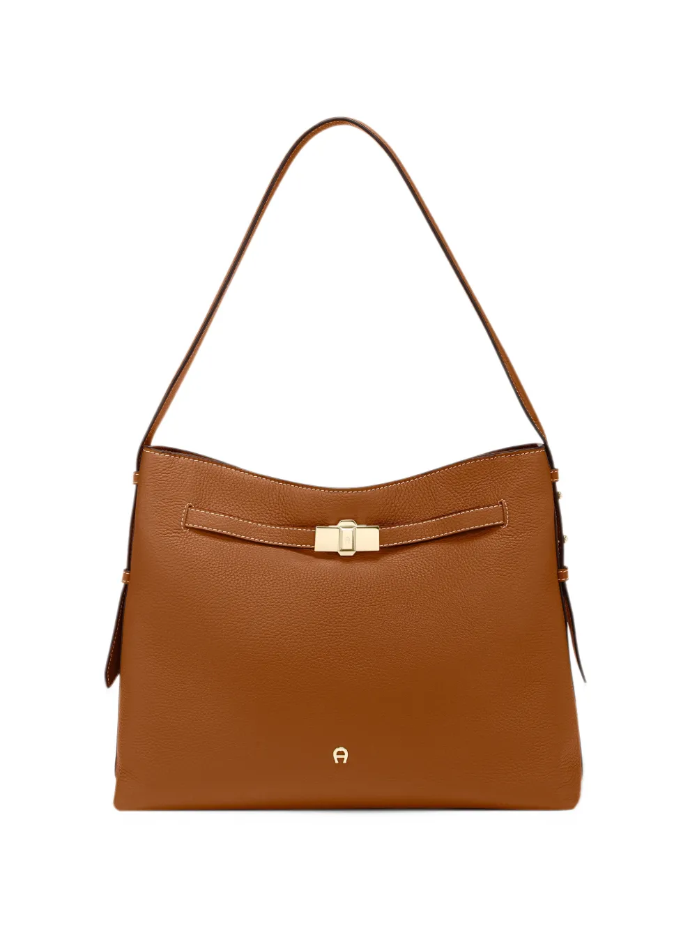 AIGNER M Farah grained leather shoulder bag - Marrone