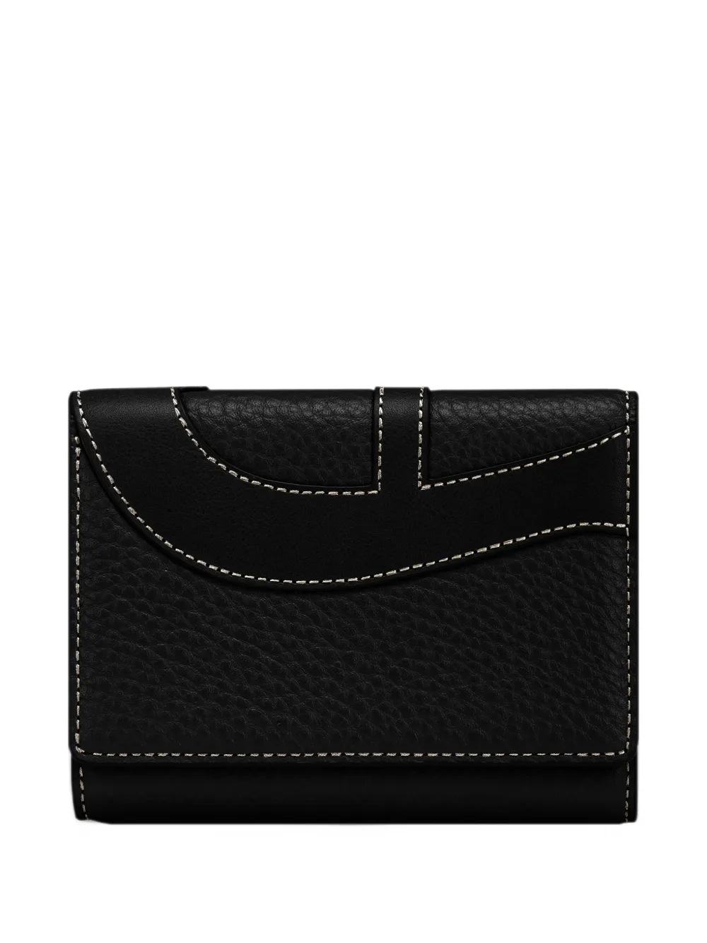 AIGNER Deborah contrast-stitch grained leather wallet - Nero