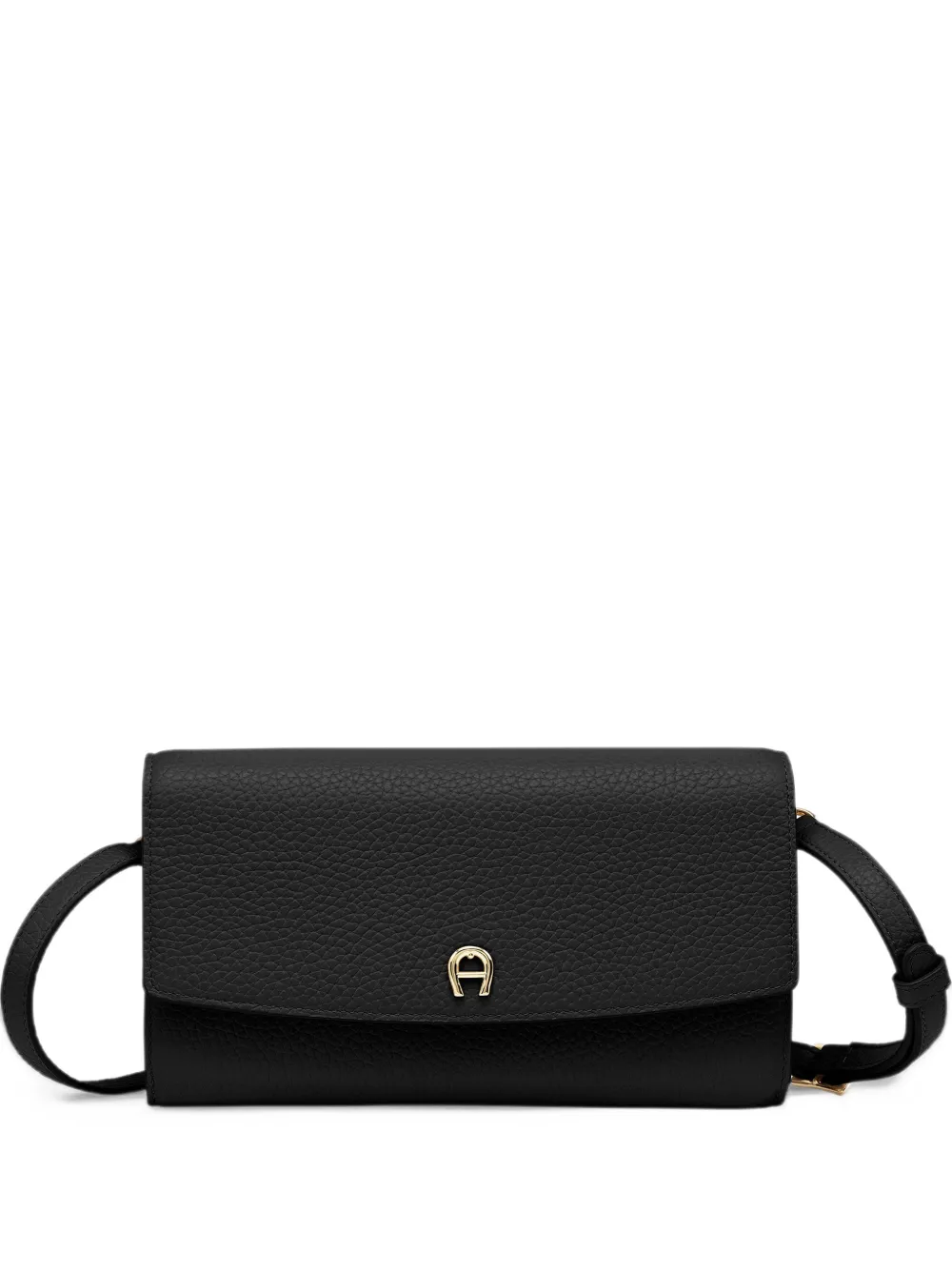 AIGNER logo-plaque pebbled leather wallet - Nero