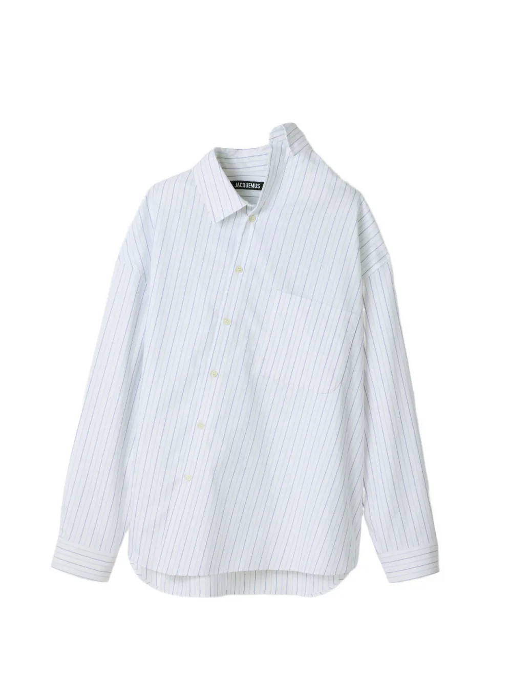 Jacquemus The Cuadro asymmetric striped shirt Wit