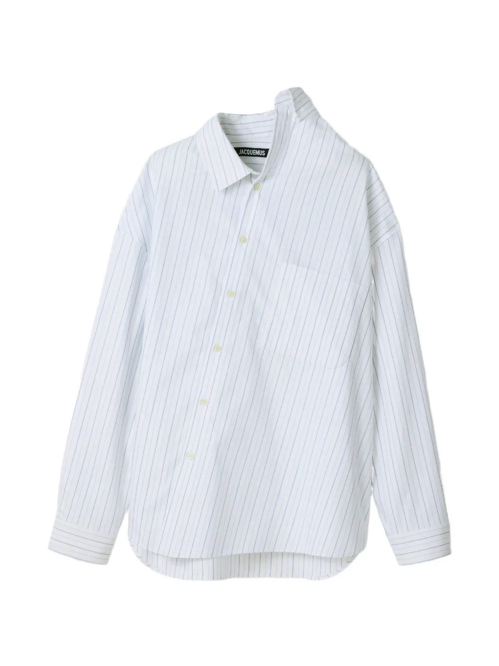 Jacquemus The Cuadro asymmetric striped shirt Wit