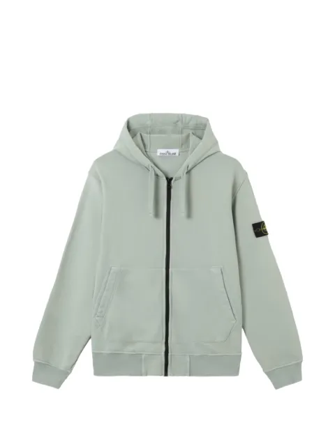 Stone Island 6100061 logo-patch zip-up hoodie