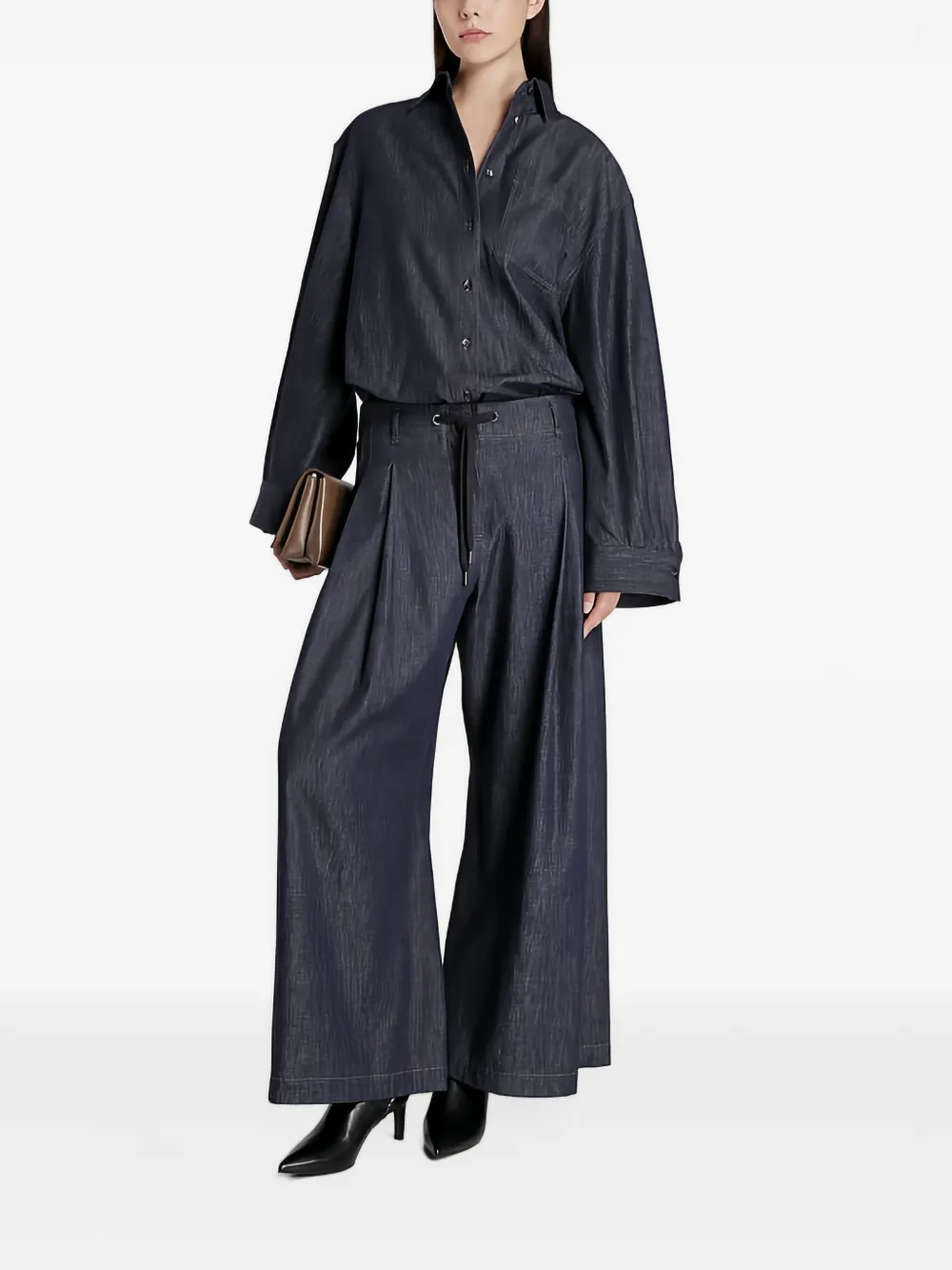 Brunello Cucinelli oversized button-down shirt Blauw