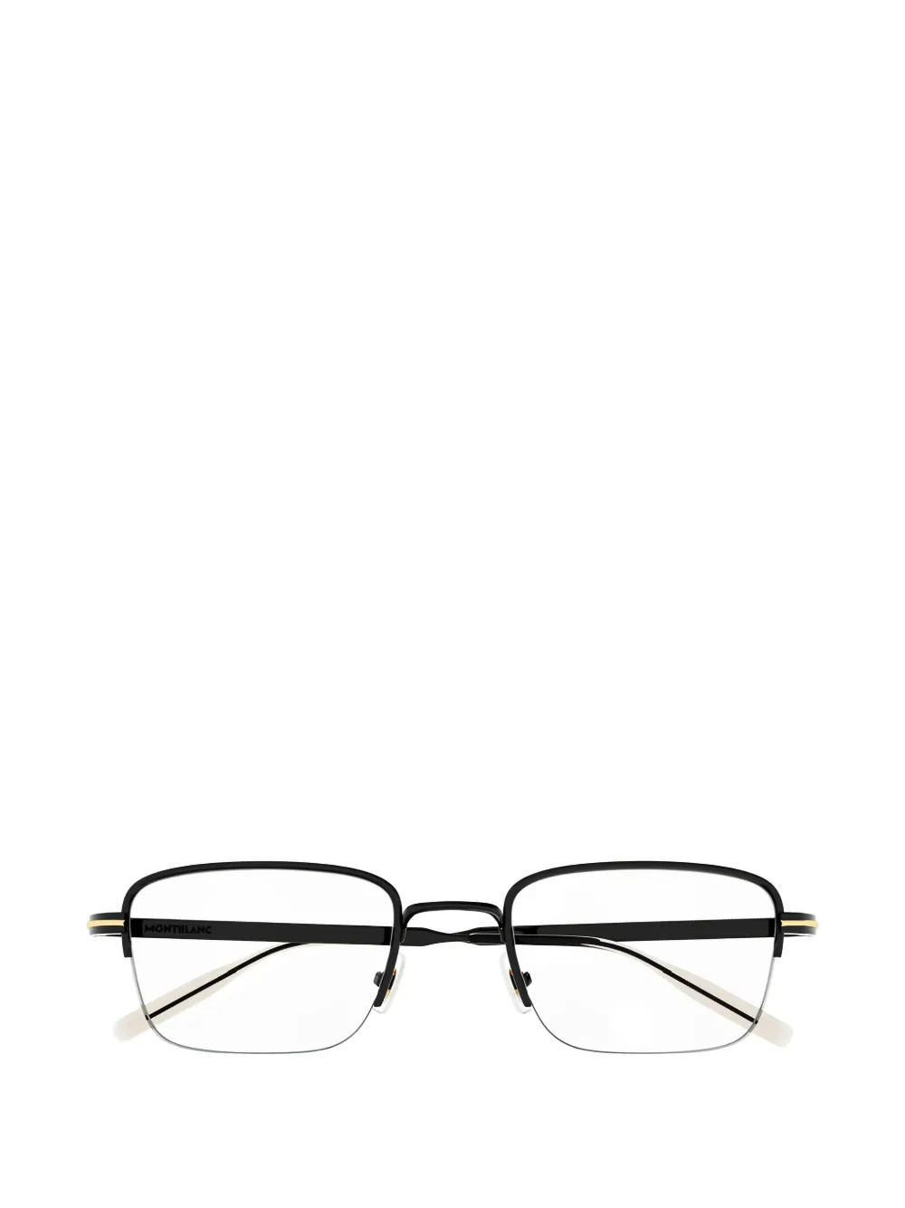 Montblanc rectangle semi-rim glasses - Nero