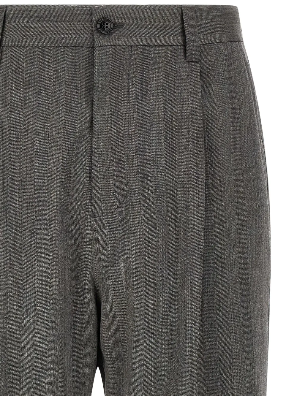 Valentino Garavani mélange-finish pleated trousers Grijs
