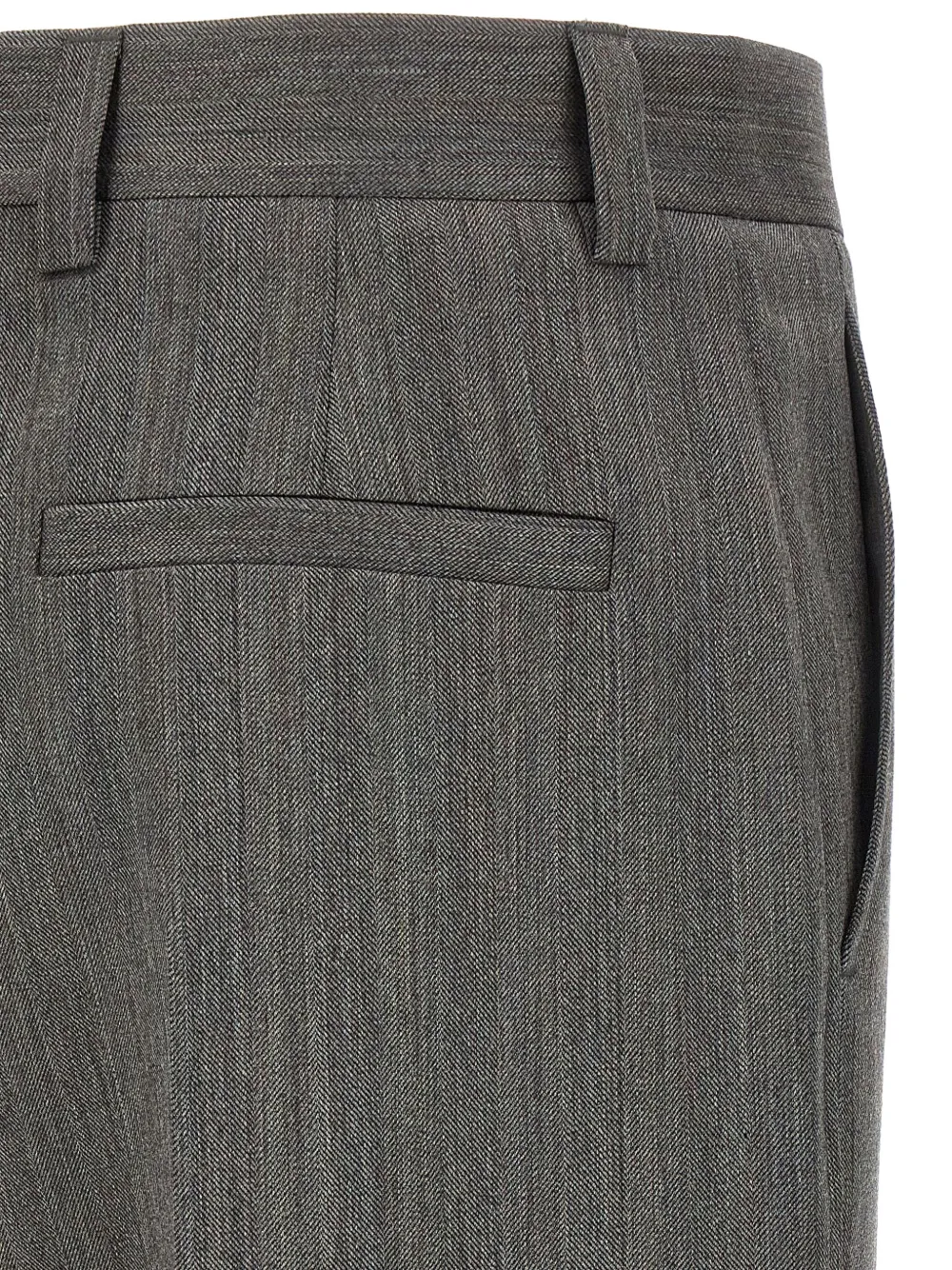 Valentino Garavani mélange-finish pleated trousers Grijs