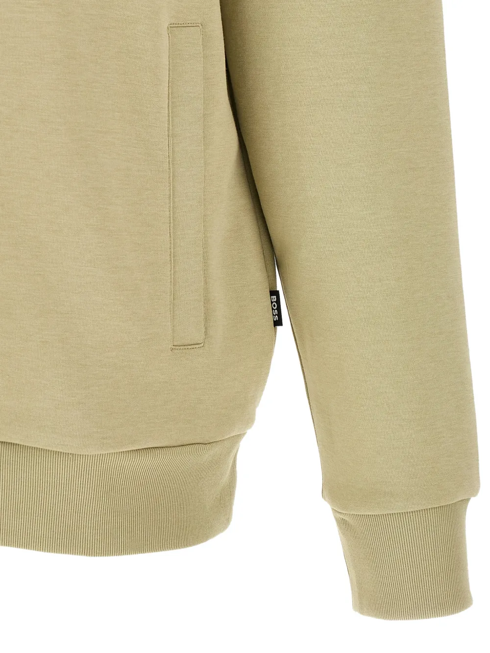 BOSS Double B monogram zip-up hoodie Beige