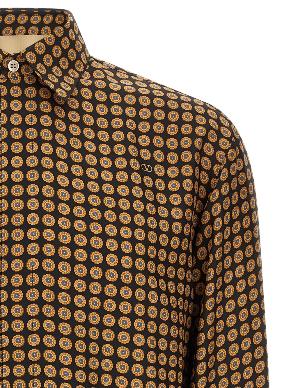 Valentino Garavani chamber-print silk shirt Zwart