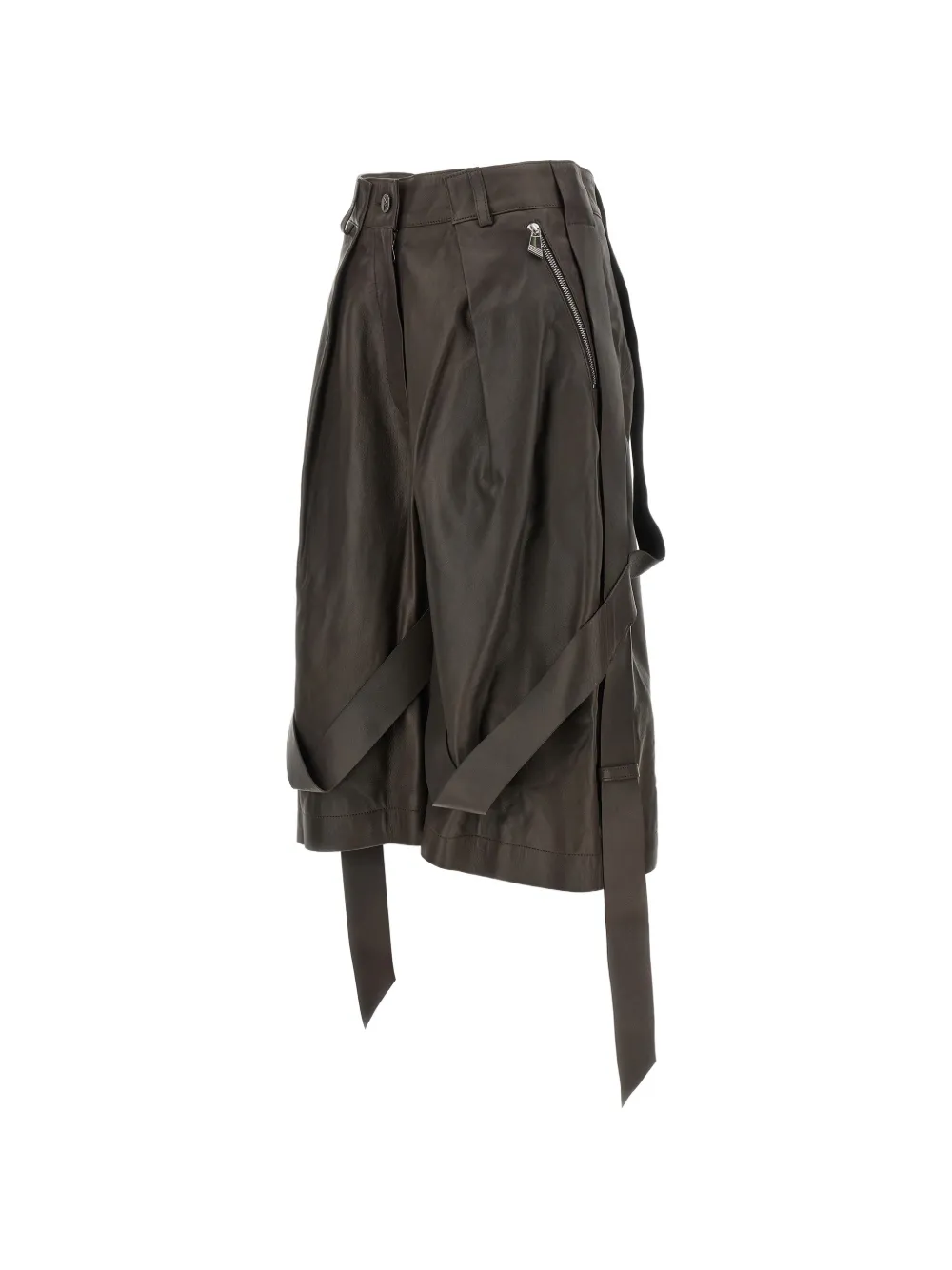 The Attico leather wide-leg shorts Bruin