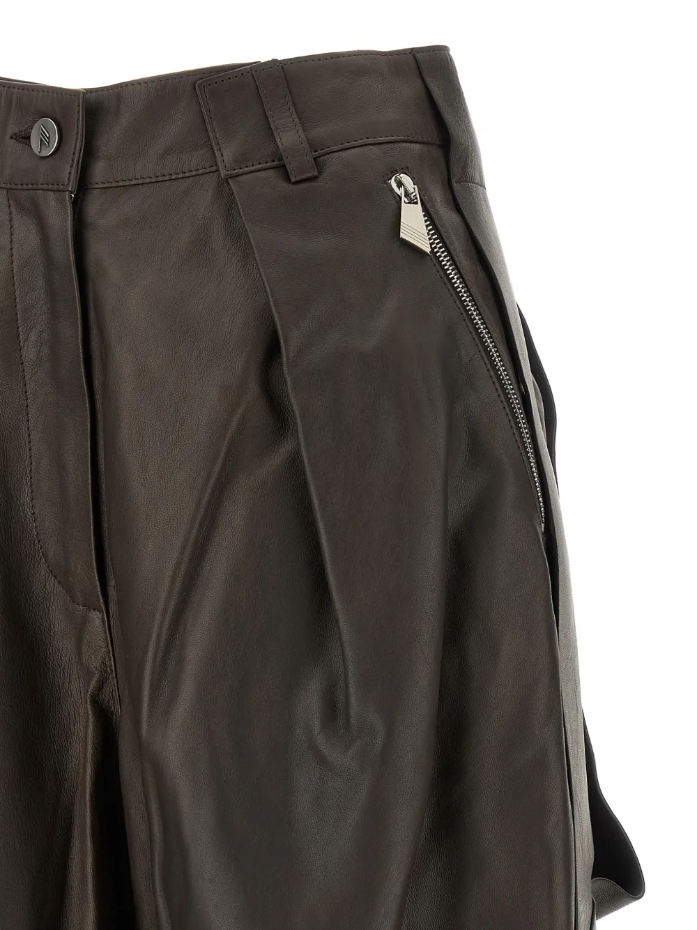 The Attico leather wide-leg shorts Bruin