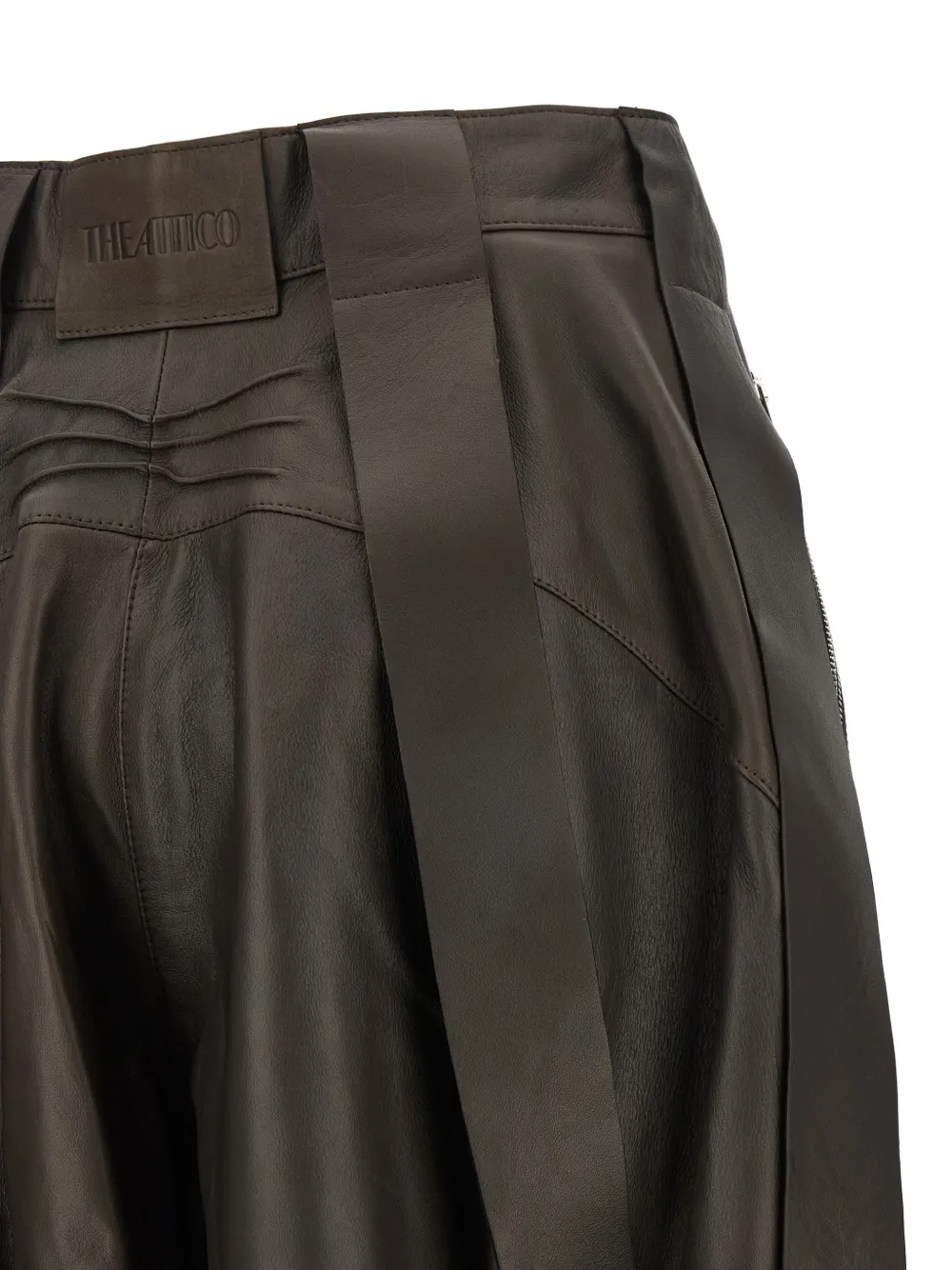 The Attico leather wide-leg shorts Bruin