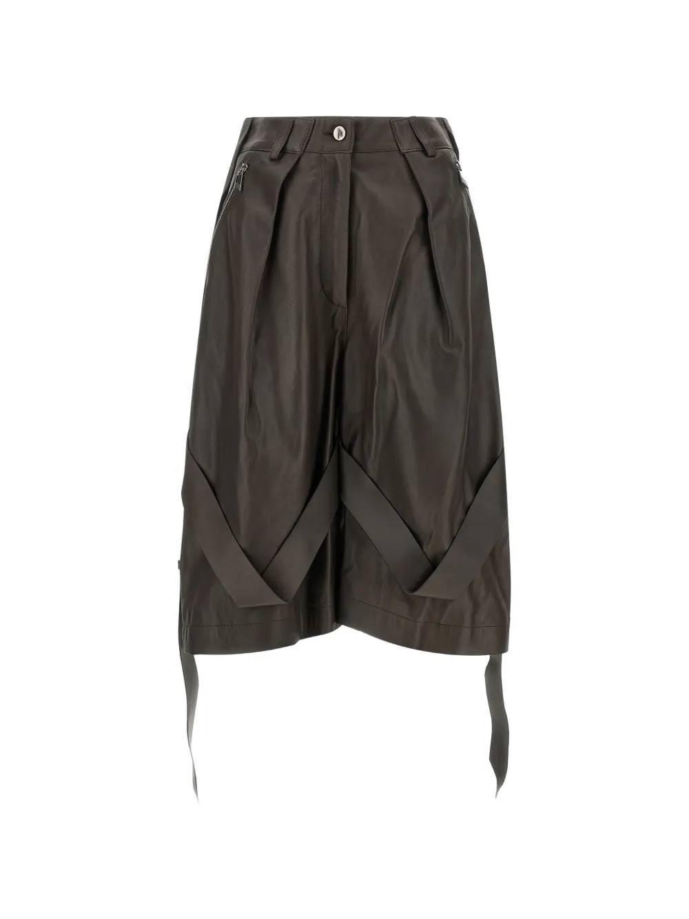 The Attico leather wide-leg shorts Bruin