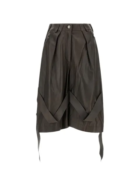 The Attico leather wide-leg shorts