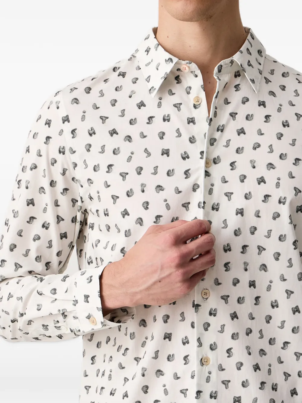 PS Paul Smith Overhemd met alfabet-print Wit