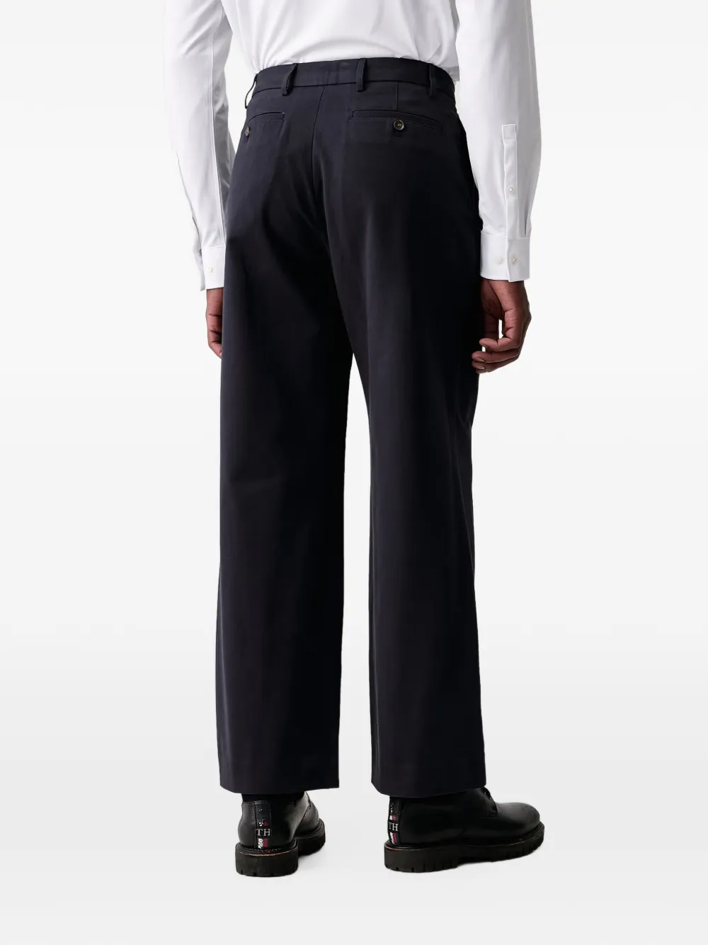 PS Paul Smith pleated-detail twill trousers Blauw