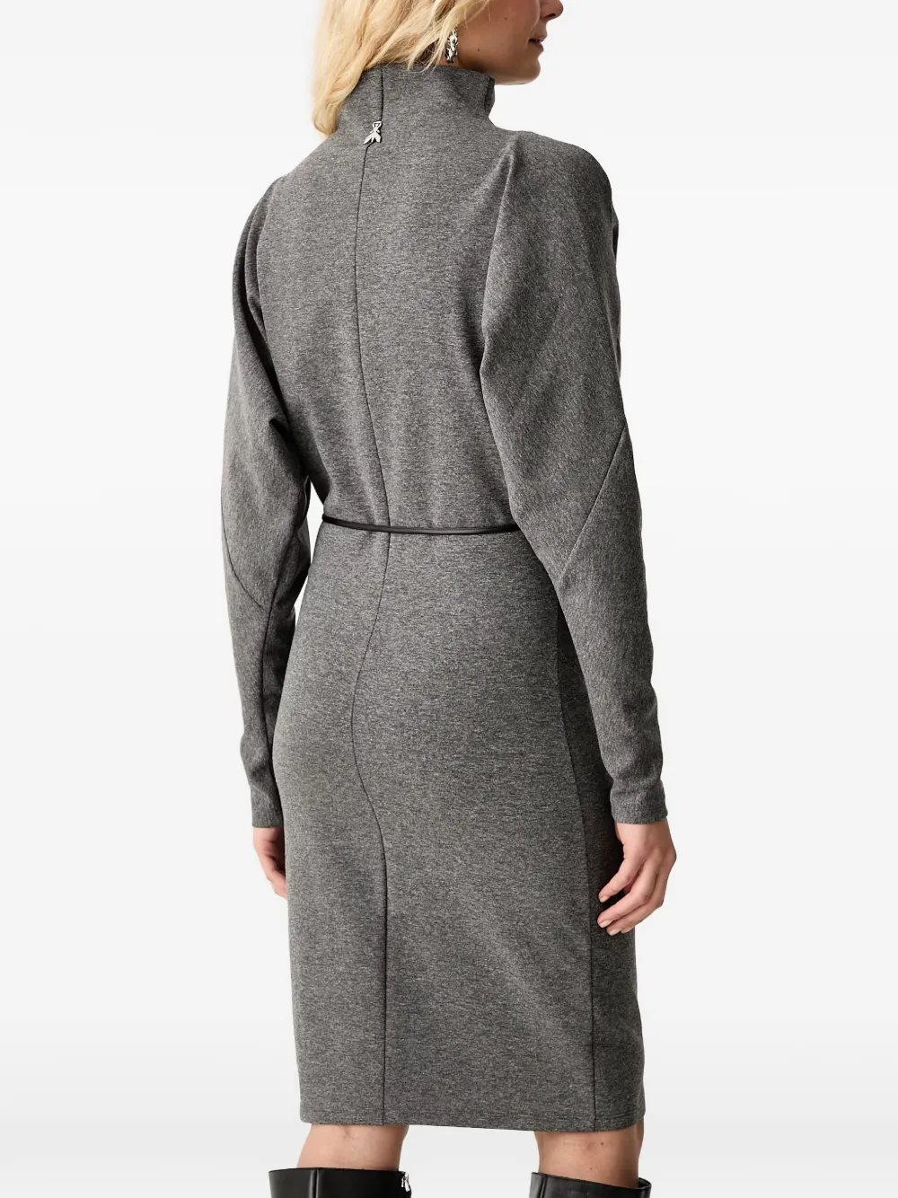 Patrizia Pepe cold-shoulder belted dress Grijs