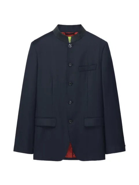 Shanghai Tang suede-collar single-breasted blazer