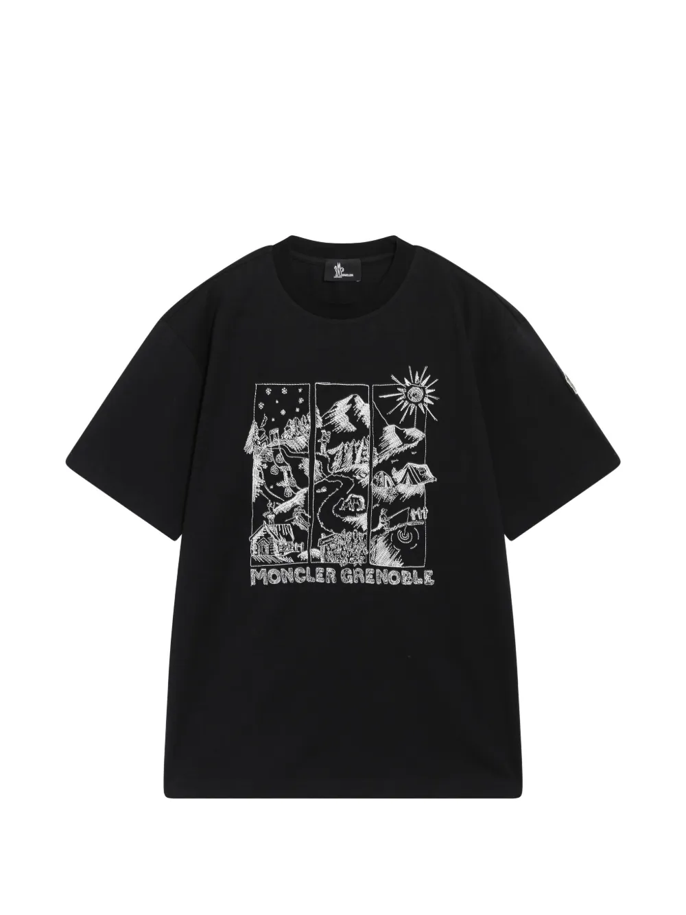 Moncler Grenoble graphic-print T-shirt Zwart