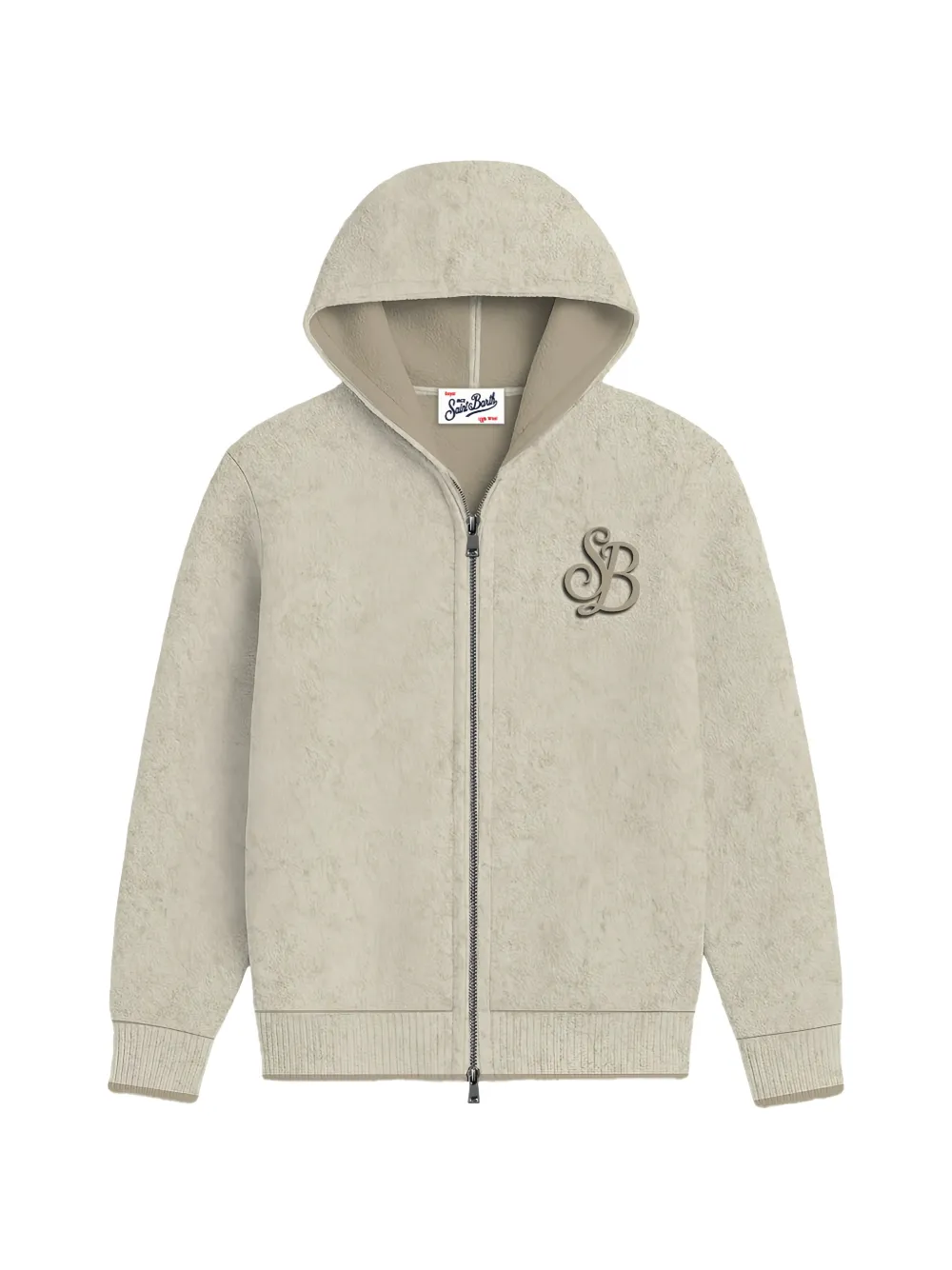 MC2 Saint Barth logo-patch zip-up hoodie Beige