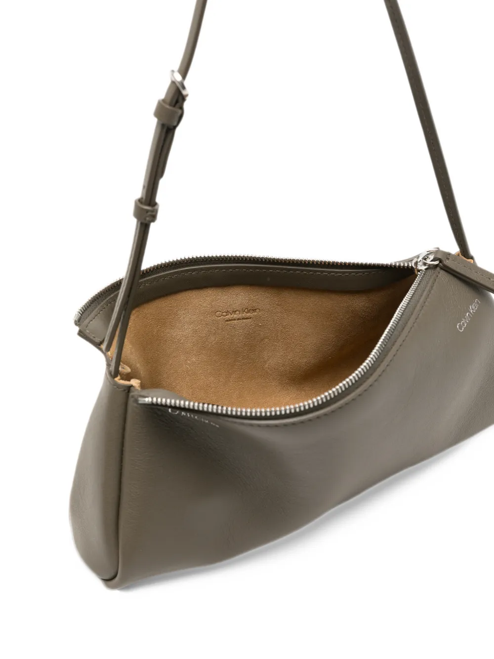 CALVIN KLEIN COLLECTION logo-print leather tote bag Grijs