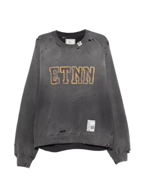Maison MIHARA YASUHIRO distressed logo-print sweater