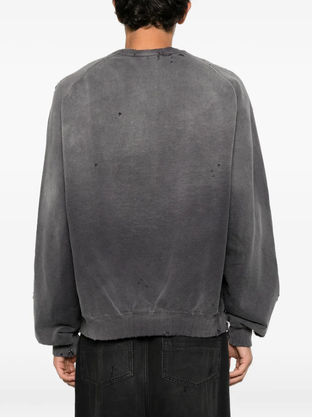 Maison MIHARA YASUHIRO distressed logo-print sweater Grijs
