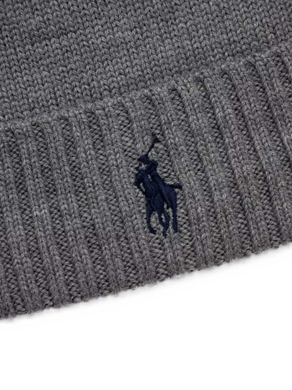 Polo Ralph Lauren embroidered-logo ribbed-trim beanie hat Grijs