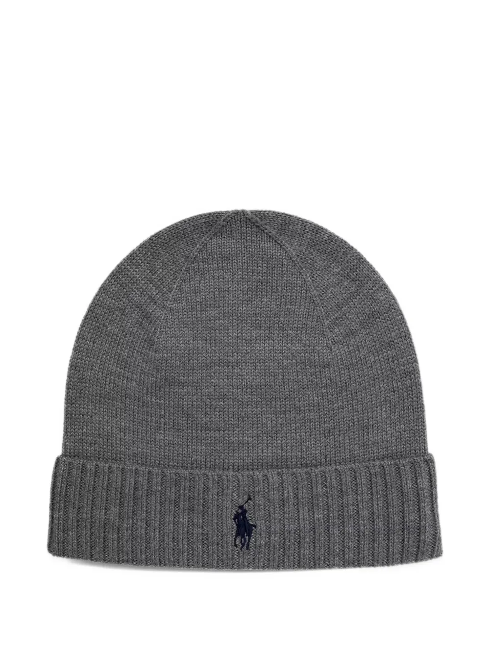Polo Ralph Lauren embroidered-logo ribbed-trim beanie hat Grijs