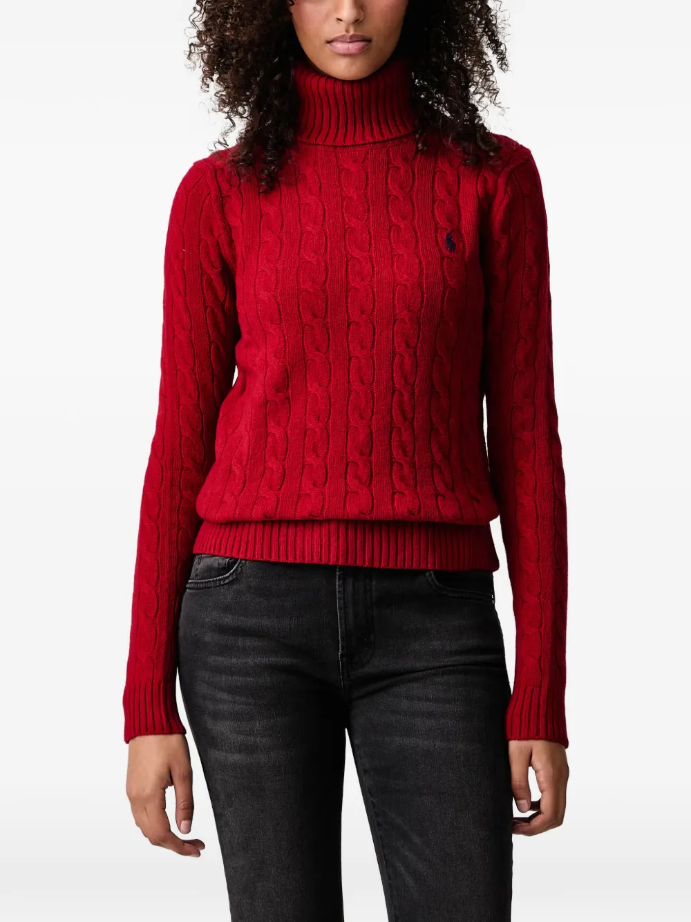 Polo Ralph Lauren cable-knit roll-neck sweater - Rosso
