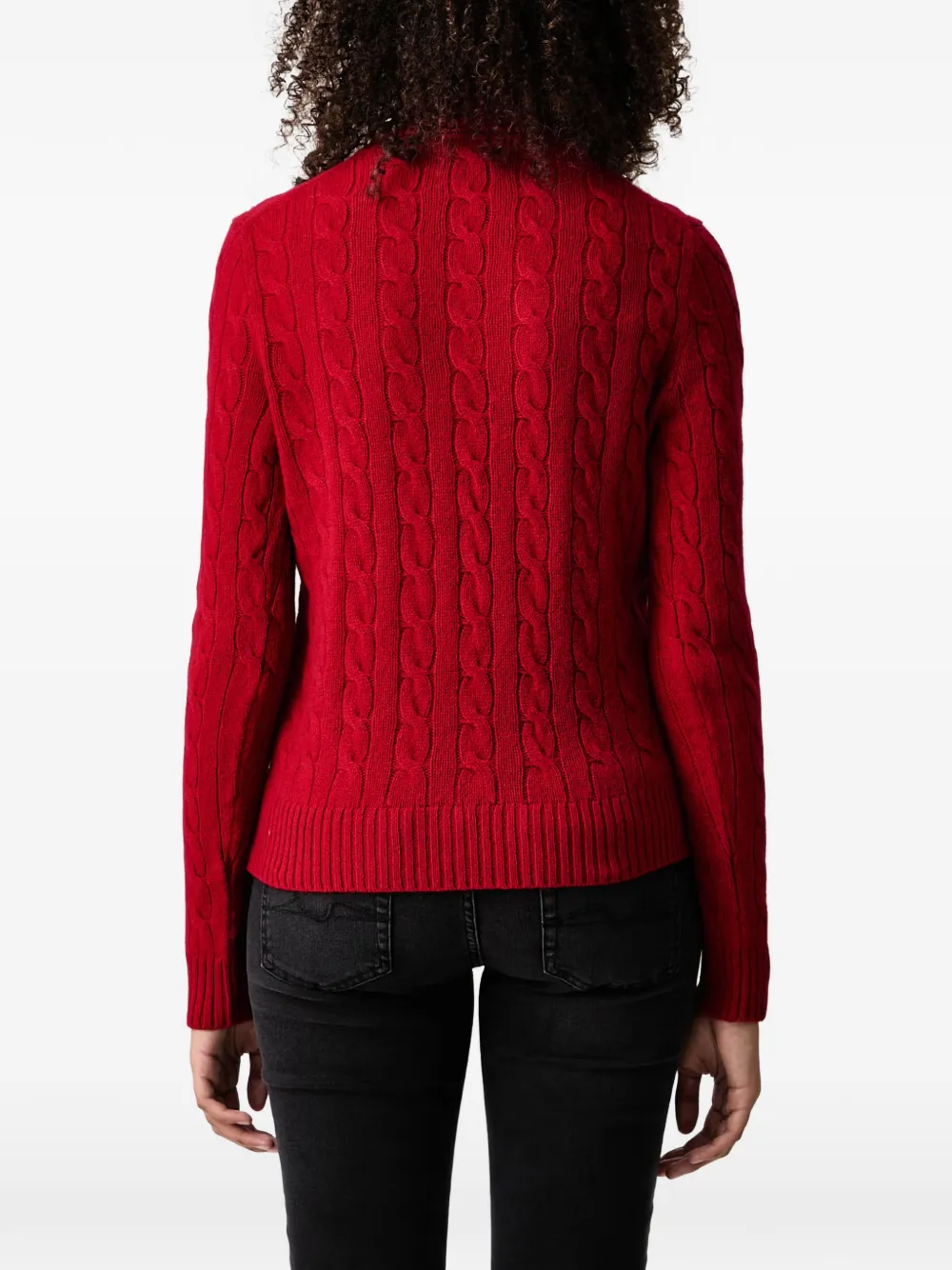 Polo Ralph Lauren cable-knit roll-neck sweater Rood