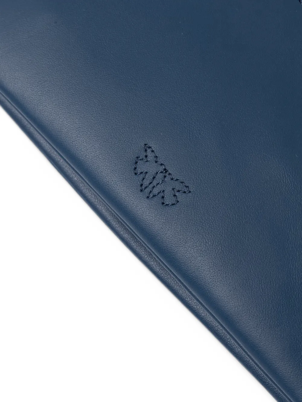PINKO Love bag Click soft horizontal mini small crossbody-clutch in leather Blauw