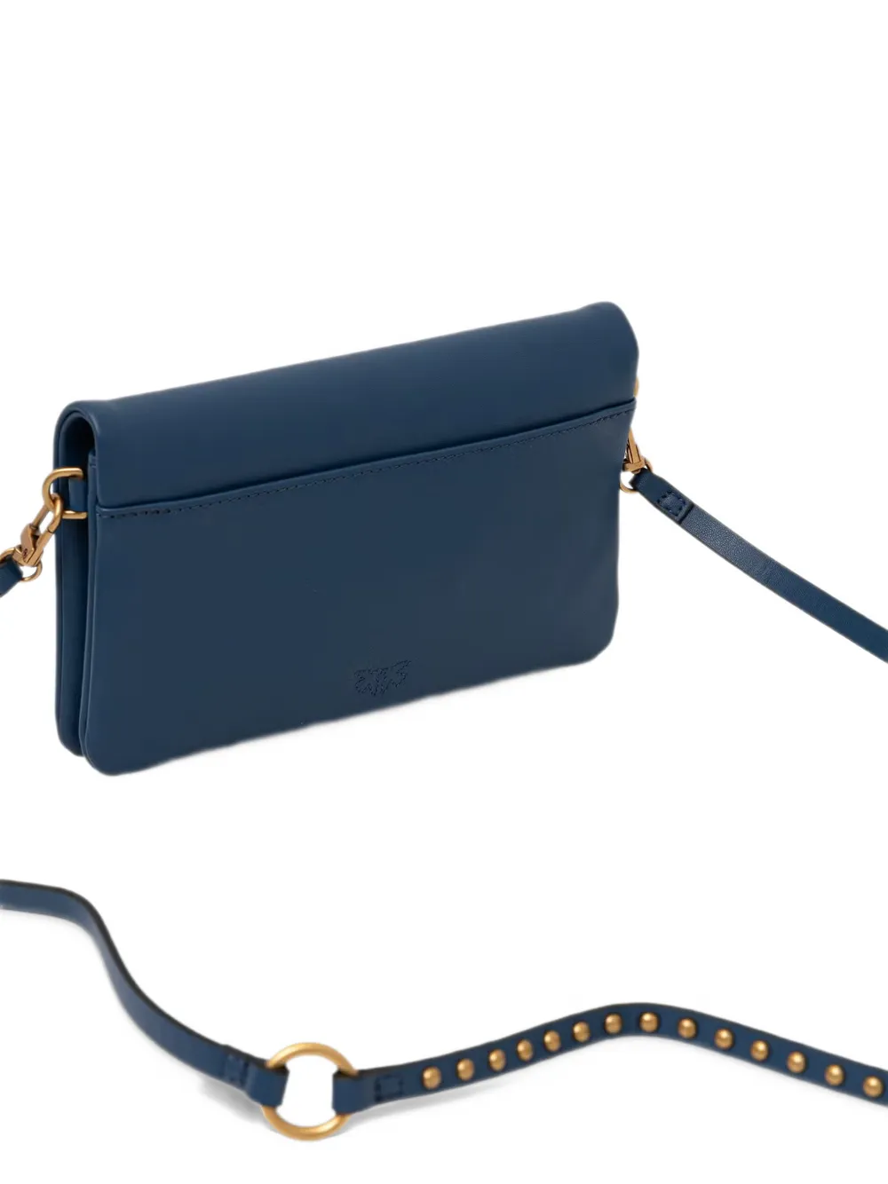 PINKO Love bag Click soft horizontal mini small crossbody-clutch in leather Blauw