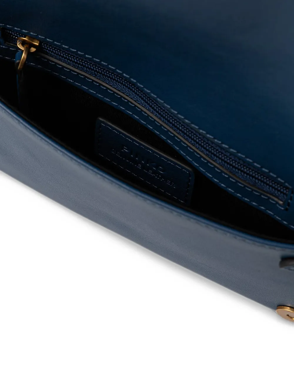 PINKO Love bag Click soft horizontal mini small crossbody-clutch in leather Blauw