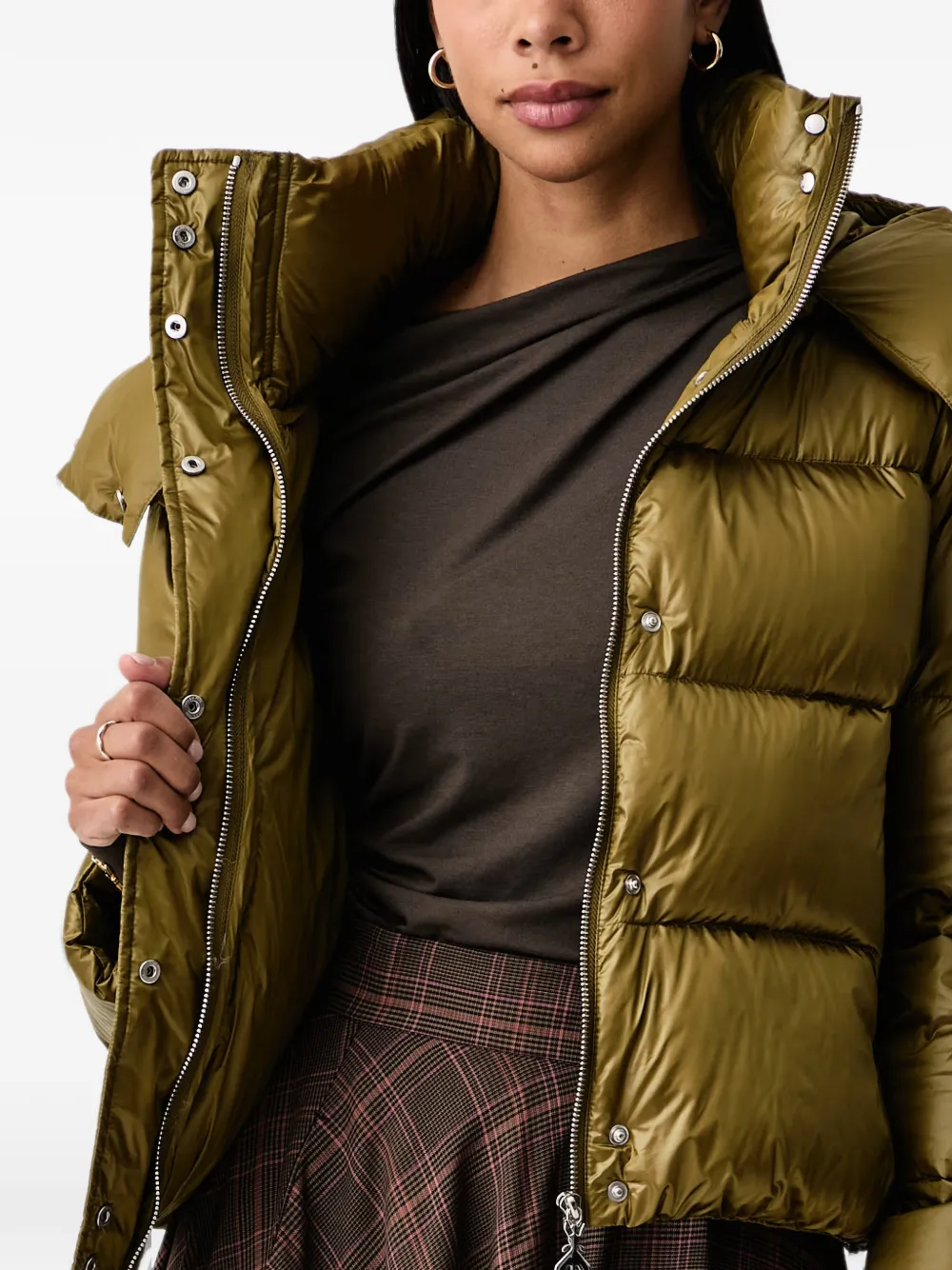 Patrizia Pepe hooded padded jacket Groen