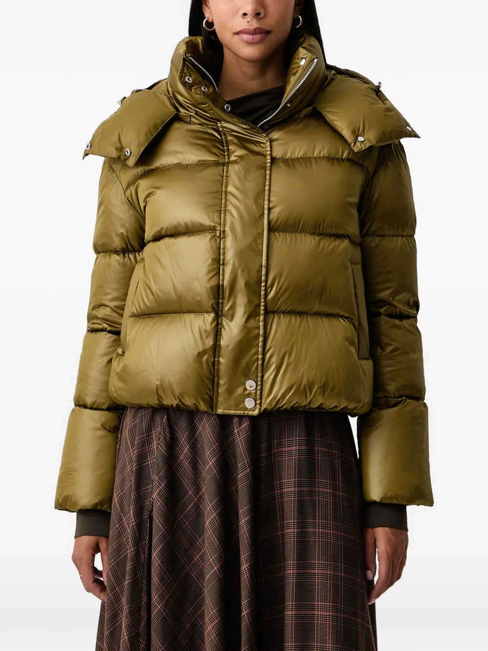 Patrizia Pepe hooded padded jacket Groen